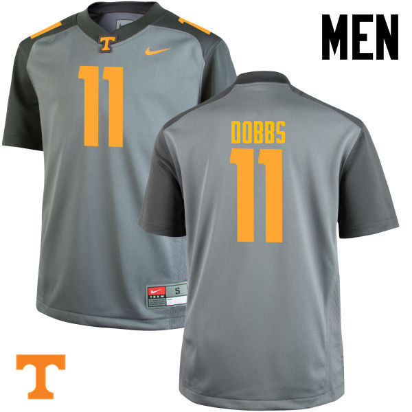 Men #11 Joshua Dobbs Tennessee Volunteers College Football Jerseys-Gray - Click Image to Close